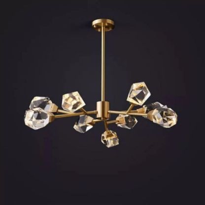 Slipe Faceted Oval Chandelier For Living Room-Fullstarlighting