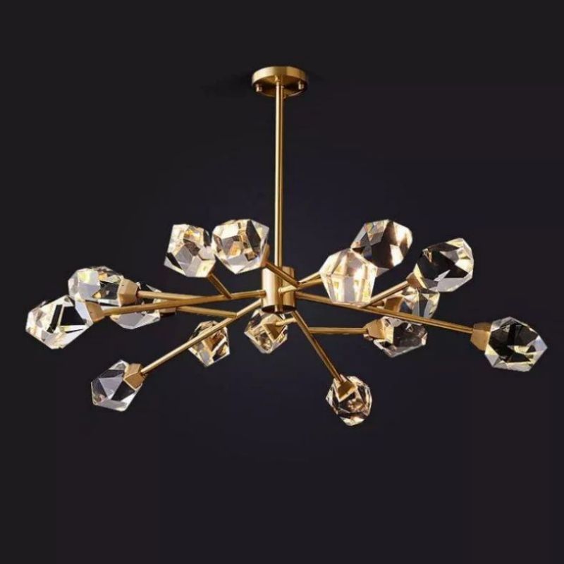 Slipe Faceted Oval Chandelier For Living Room-Fullstarlighting