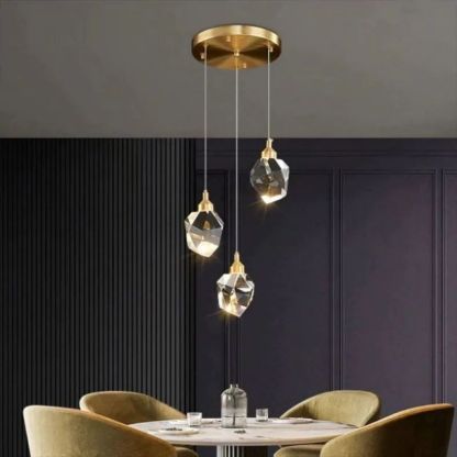 Slipe Faceted Round Pendant For Dining Room-Fullstarlighting