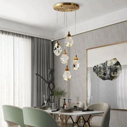 Slipe Faceted Round Pendant For Dining Room-Fullstarlighting