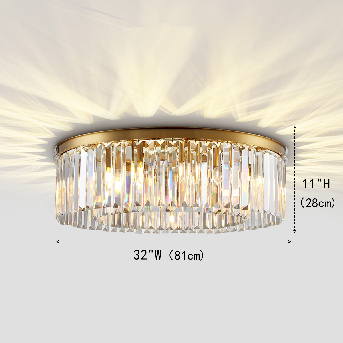 1920s Olion 1-Tier Crystal Round Flushmount-Fullstarlighting