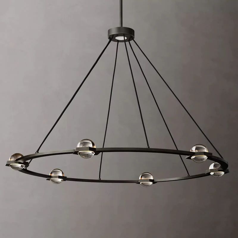 Genius Retro Crystal Round Chandelier 48" For Dining Room