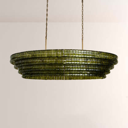 Ghiaccia Textured Glass Linear Chandelier
