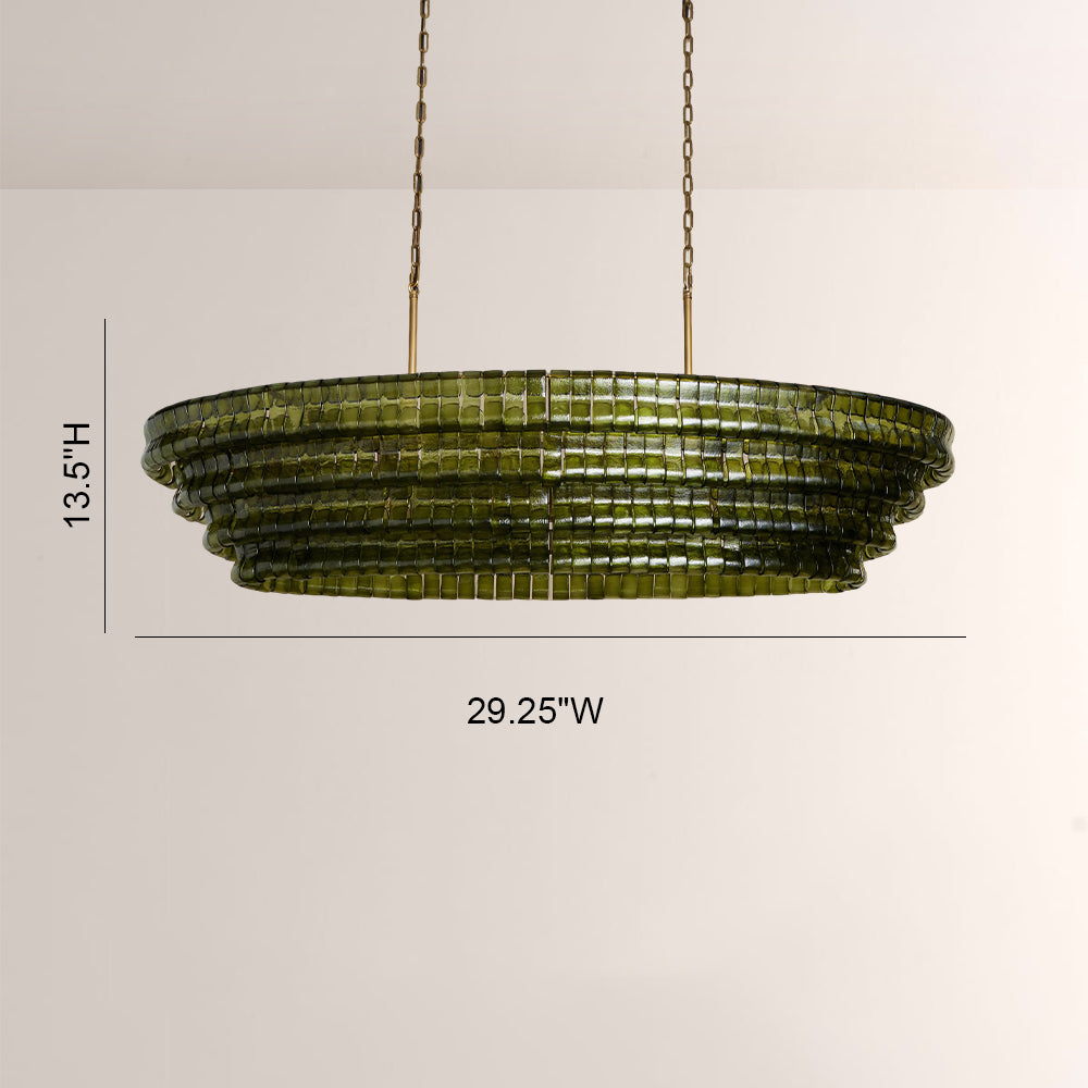 Ghiaccia Textured Glass Linear Chandelier