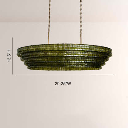 Ghiaccia Textured Glass Linear Chandelier