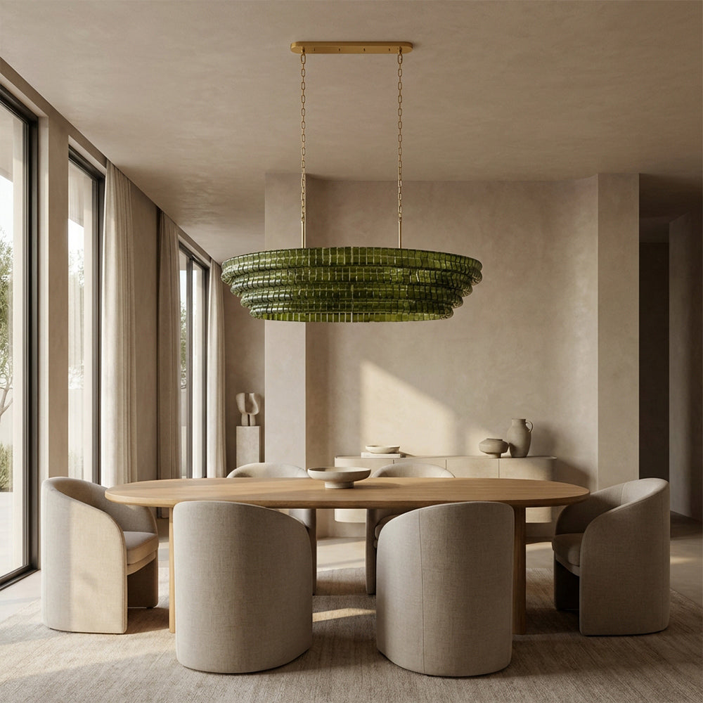 Ghiaccia Textured Glass Linear Chandelier