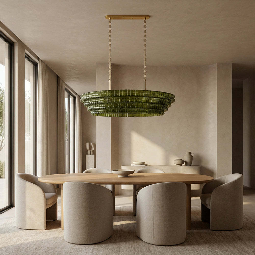 Ghiaccia Textured Glass Linear Chandelier
