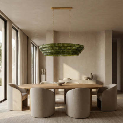 Ghiaccia Textured Glass Linear Chandelier