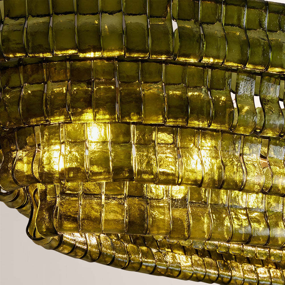 Ghiaccia Textured Glass Linear Chandelier