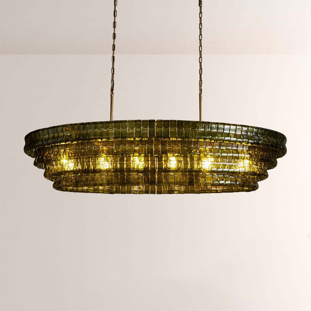 Ghiaccia Textured Glass Linear Chandelier