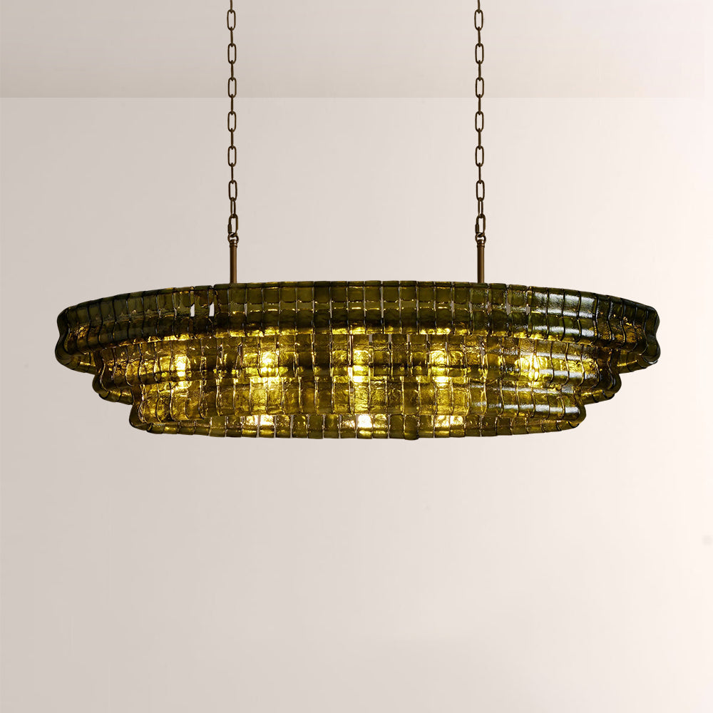 Ghiaccia Textured Glass Linear Chandelier