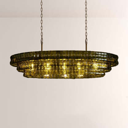 Ghiaccia Textured Glass Linear Chandelier