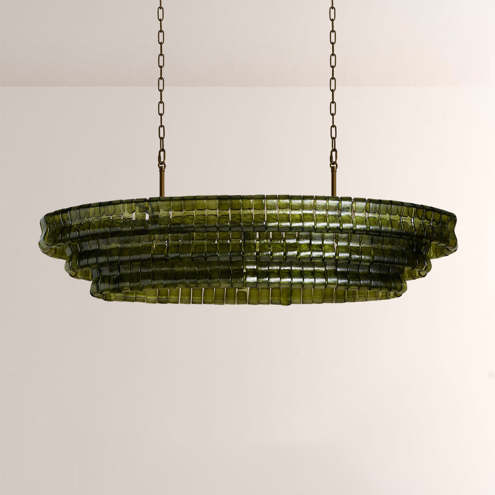 Ghiaccia Textured Glass Linear Chandelier