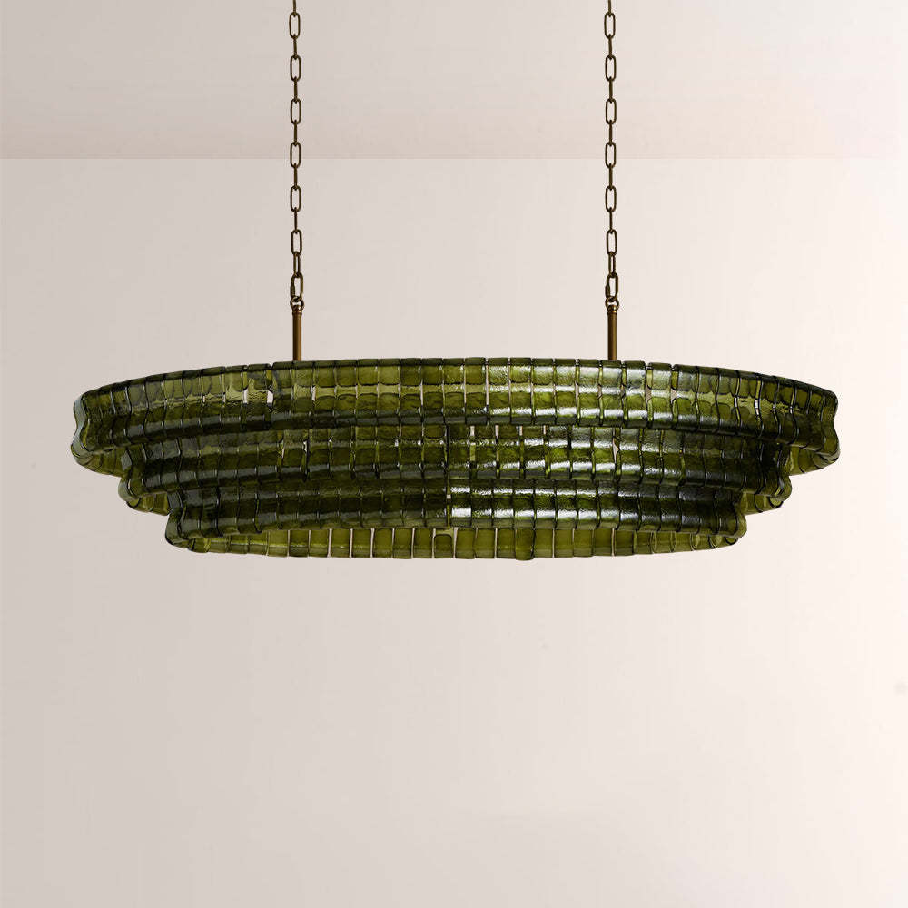 Ghiaccia Textured Glass Linear Chandelier