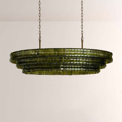 Ghiaccia Textured Glass Linear Chandelier
