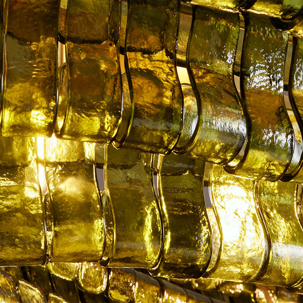 Ghiaccia Textured Glass Linear Chandelier