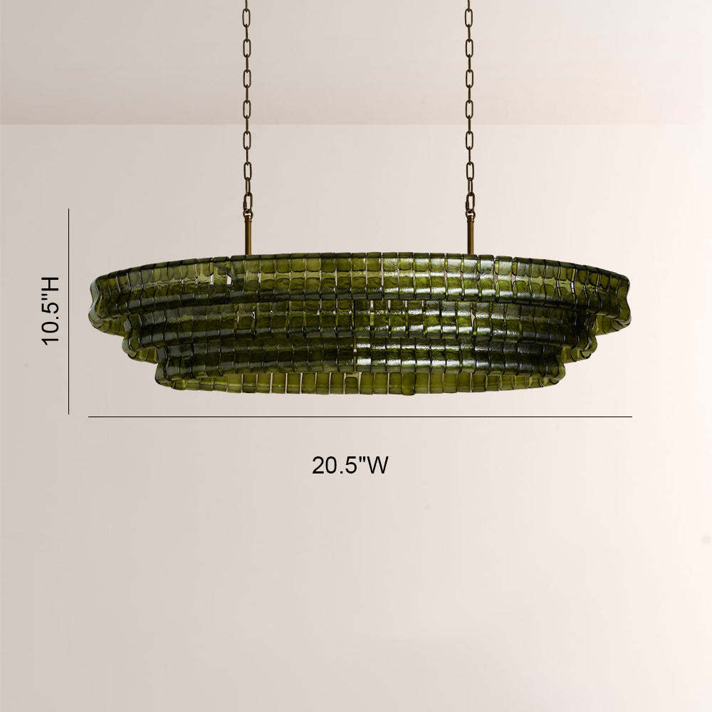 Ghiaccia Textured Glass Linear Chandelier