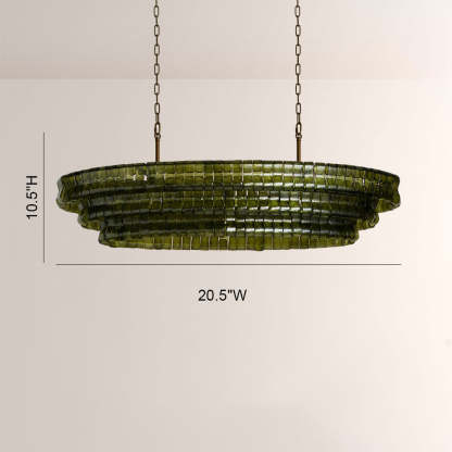 Ghiaccia Textured Glass Linear Chandelier