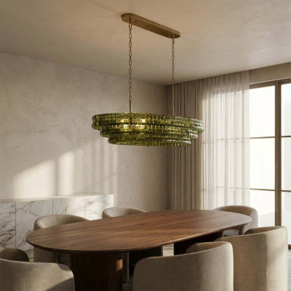 Ghiaccia Textured Glass Linear Chandelier