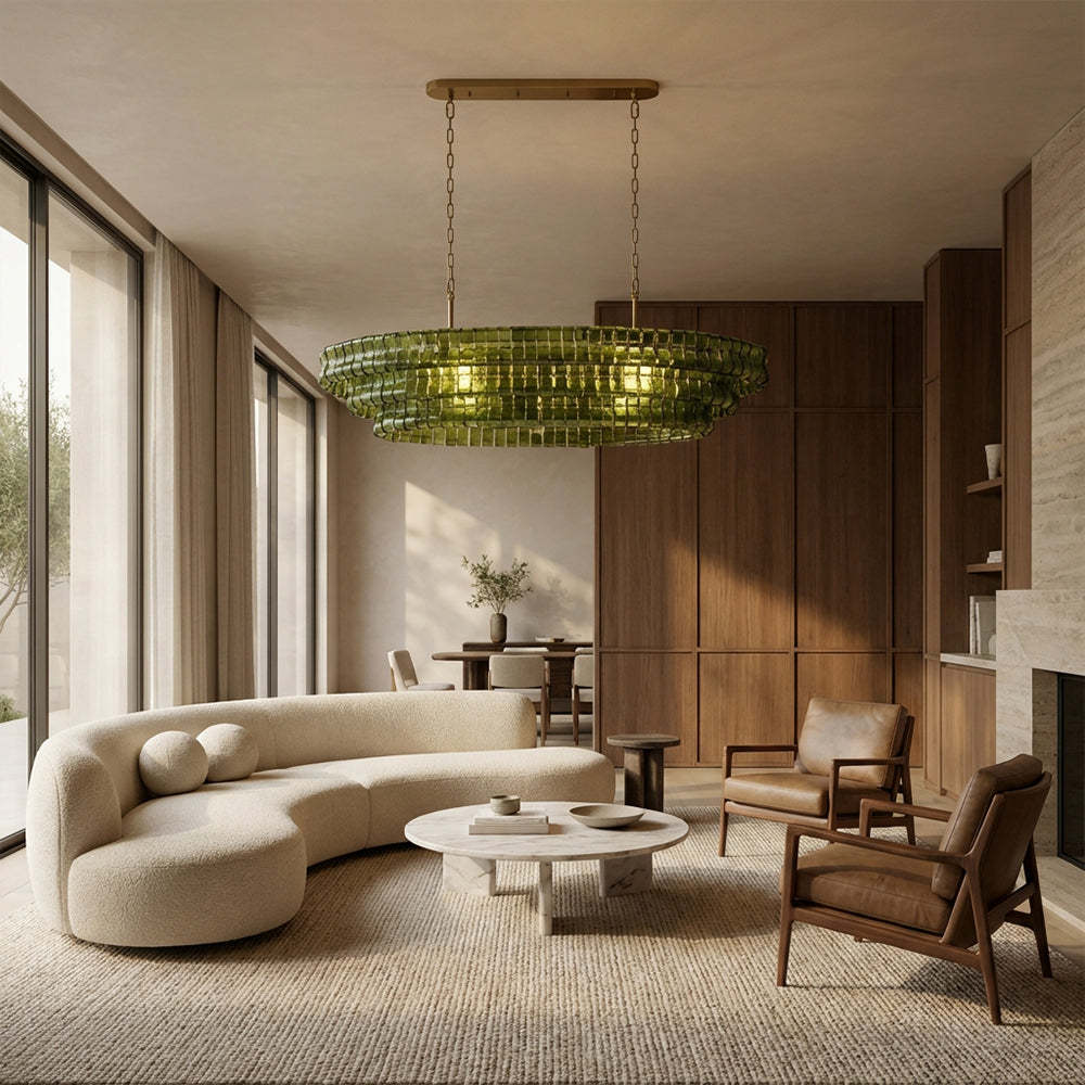 Ghiaccia Textured Glass Linear Chandelier