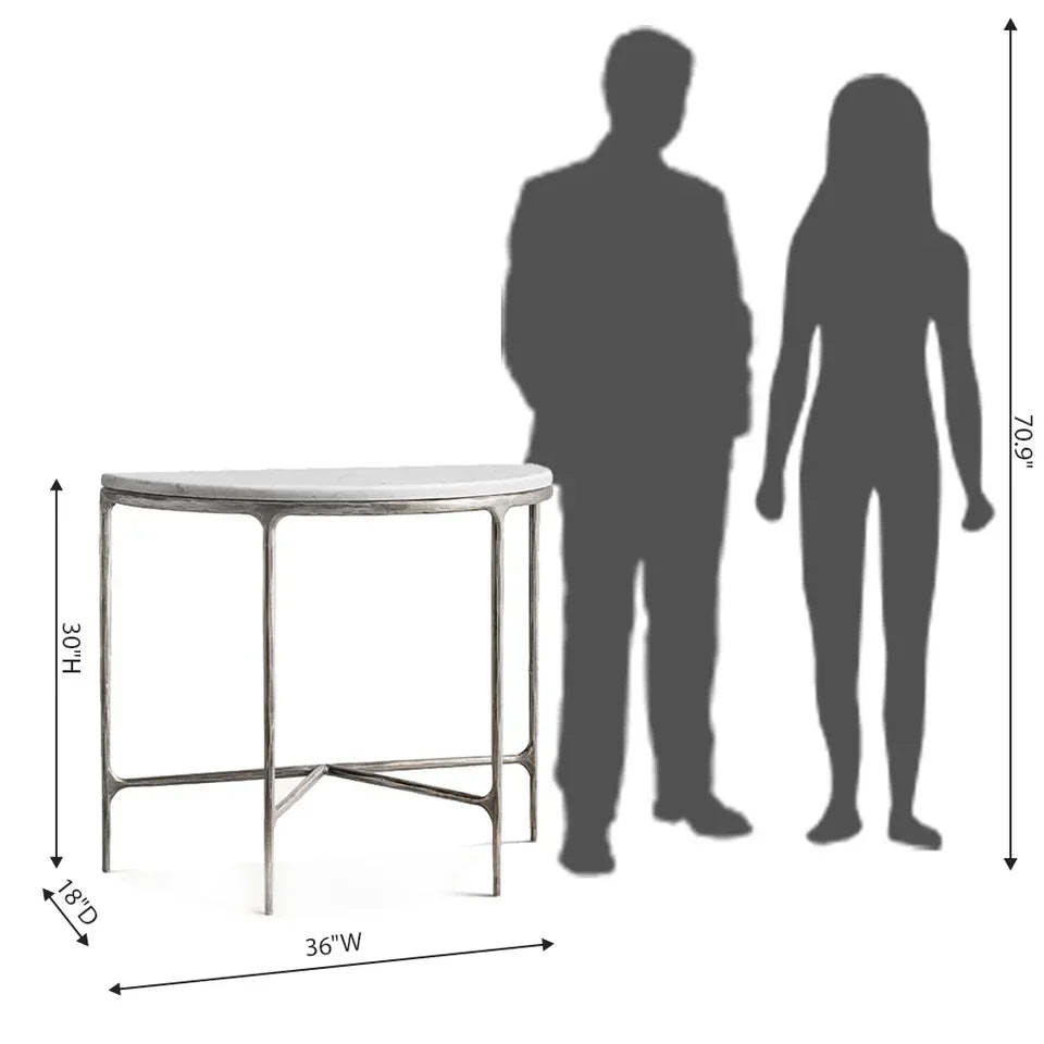Giacometti Marble Demilune Console Table-Fullstarlighting