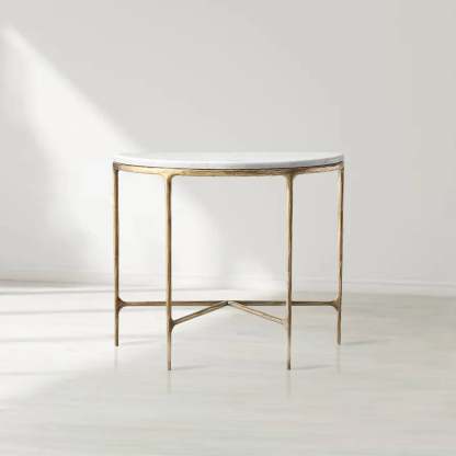 Giacometti Marble Demilune Console Table