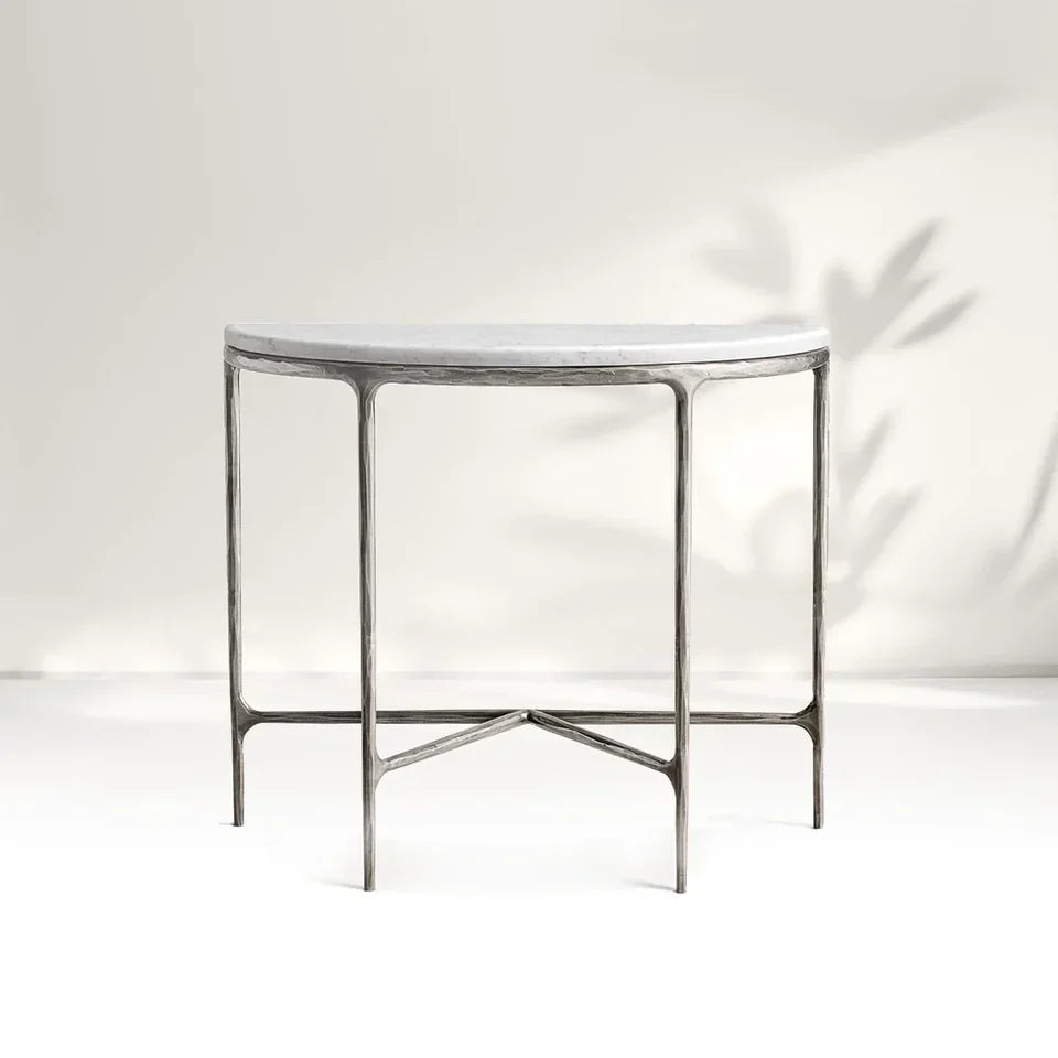 Giacometti Marble Demilune Console Table-Fullstarlighting