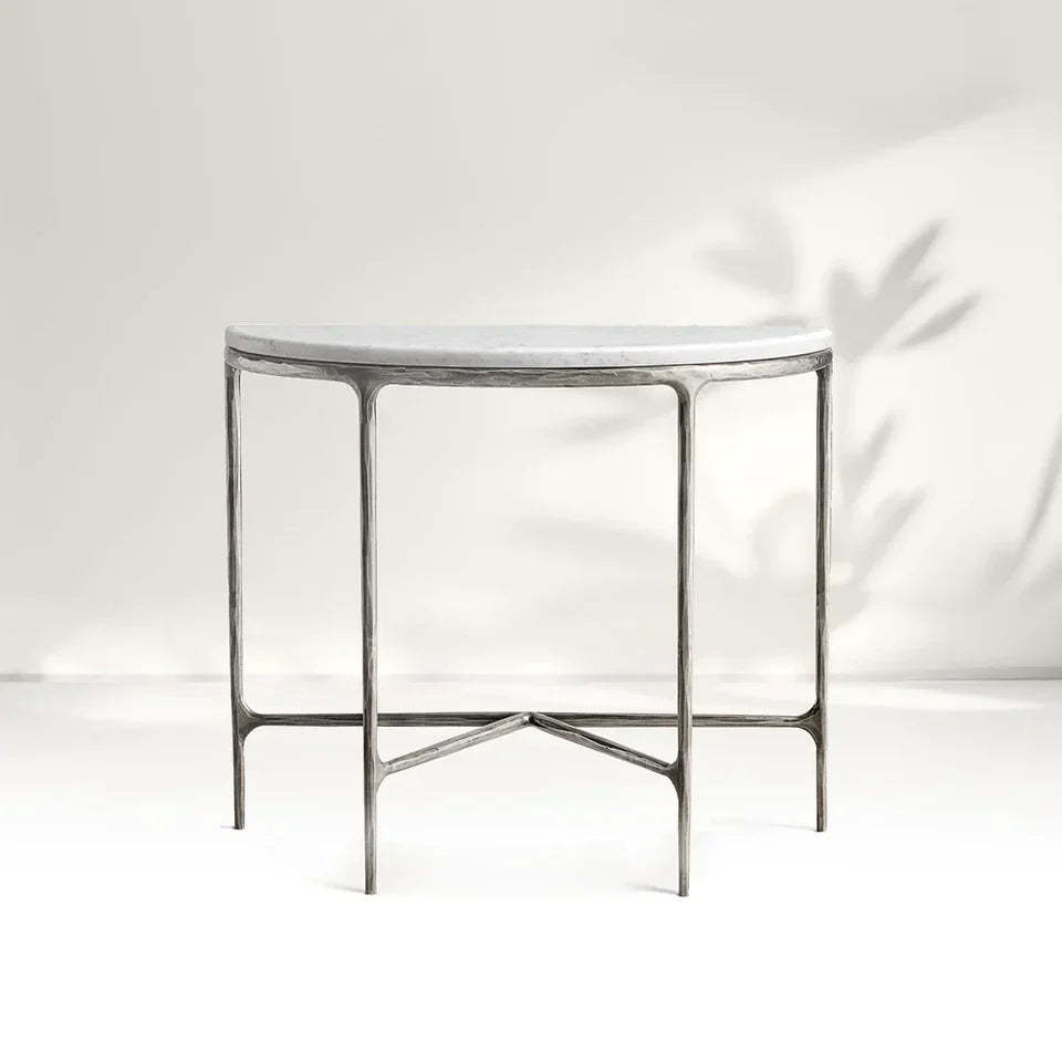 Giacometti Marble Demilune Console Table-Fullstarlighting