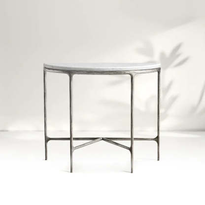 Giacometti Marble Demilune Console Table-Fullstarlighting