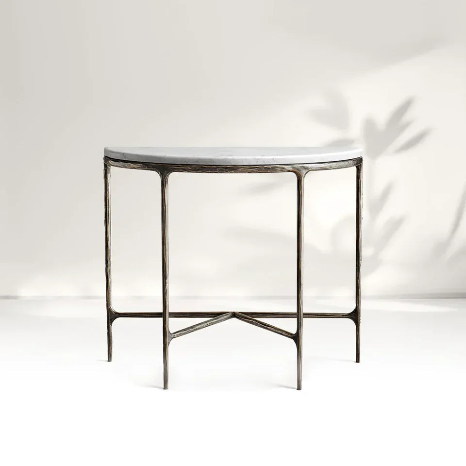 Giacometti Marble Demilune Console Table-Fullstarlighting