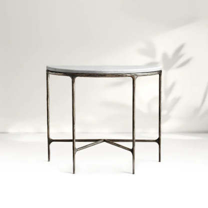 Giacometti Marble Demilune Console Table-Fullstarlighting