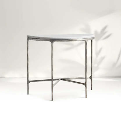 Giacometti Marble Demilune Console Table-Fullstarlighting