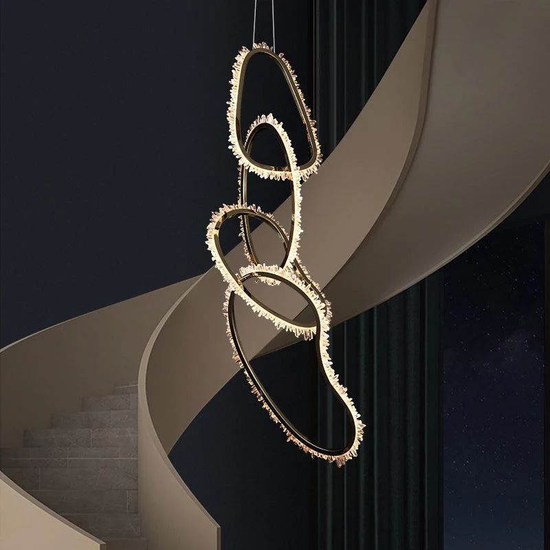 Gina Rock Crystal Irregular Round Chandelier-Fullstarlighting