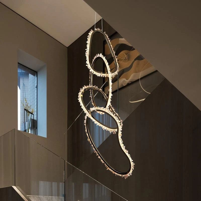 Gina Rock Crystal Irregular Round Chandelier-Fullstarlighting