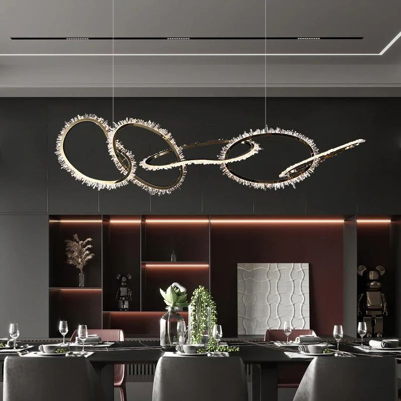 Gina Rock Crystal Irregular Round Chandelier-Fullstarlighting
