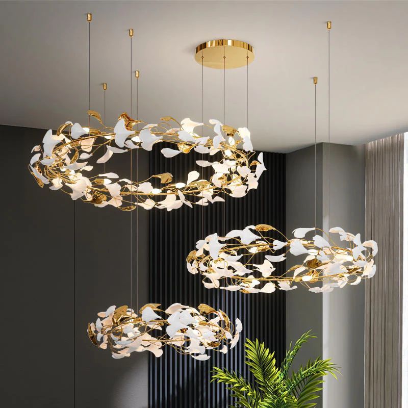 Ginkgo Rings Branch Chandelier-Fullstarlighting
