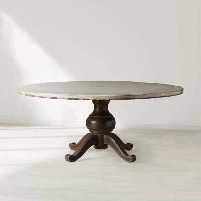 Girardi Round Wood Dining Table with BellArte Base-Fullstarlighting
