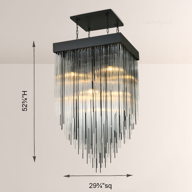Canon Square Chandelier 30"-Fullstarlighting