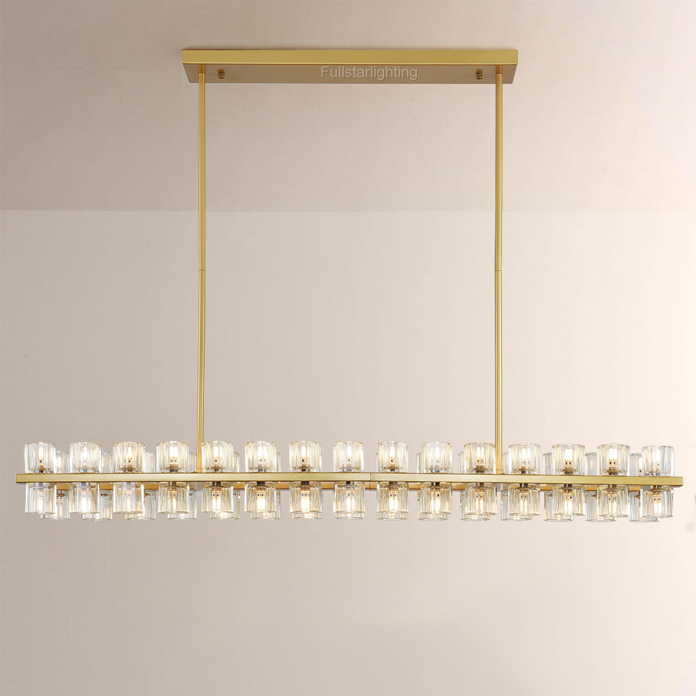 Niko Wine-Glass Rectangular Chandelier 54"-Fullstarlighting