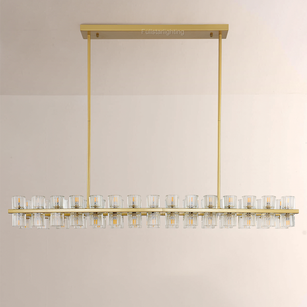 Niko Wine-Glass Rectangular Chandelier 54"-Fullstarlighting