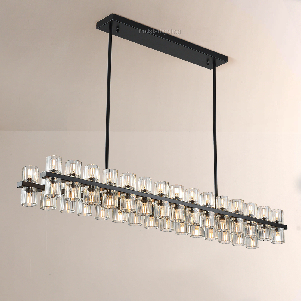 Niko Wine-Glass Rectangular Chandelier 54'',RH,chandeliers dining room