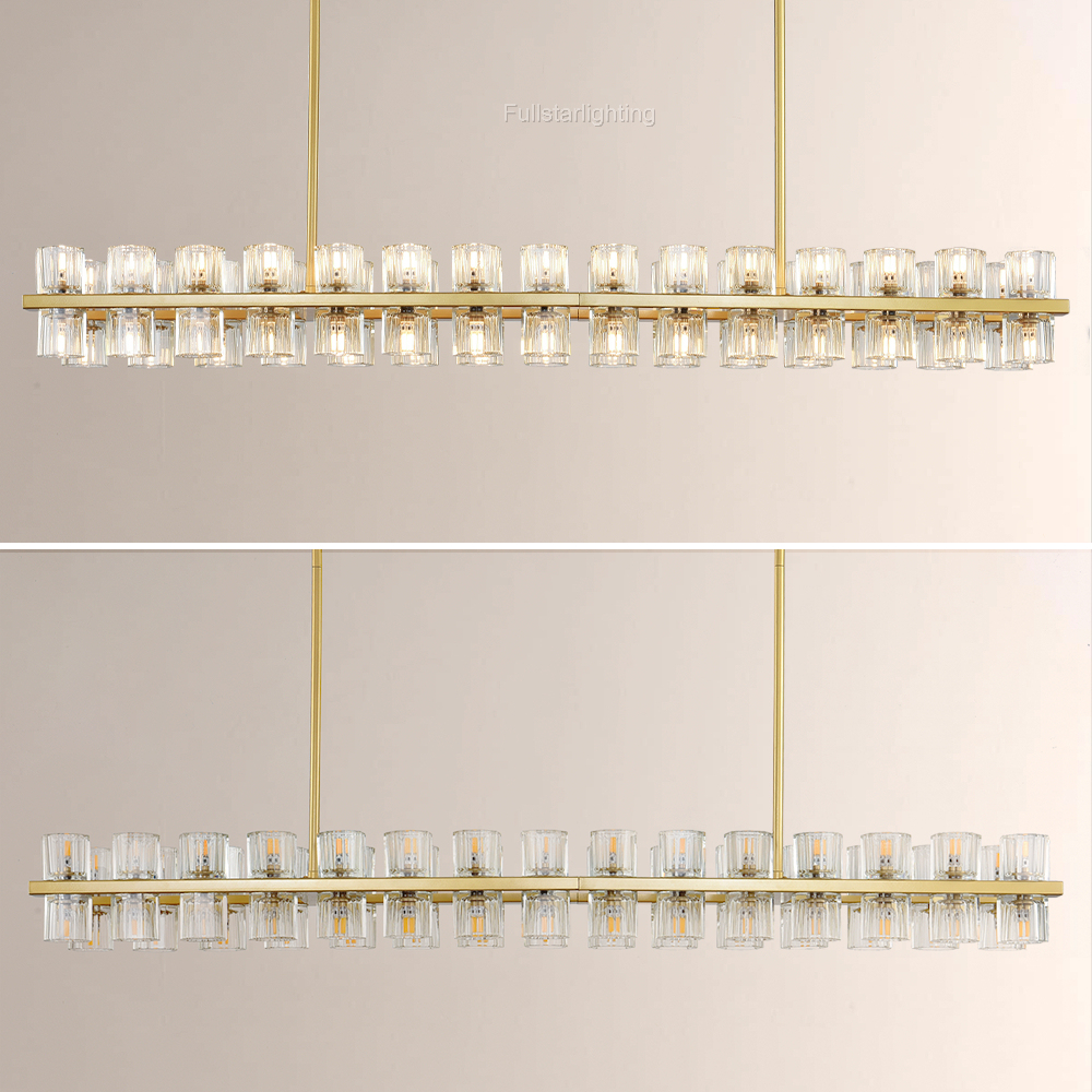 Niko Wine-Glass Rectangular Chandelier 54''
