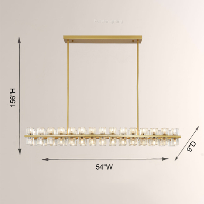 Niko Wine-Glass Rectangular Chandelier 54"-Fullstarlighting