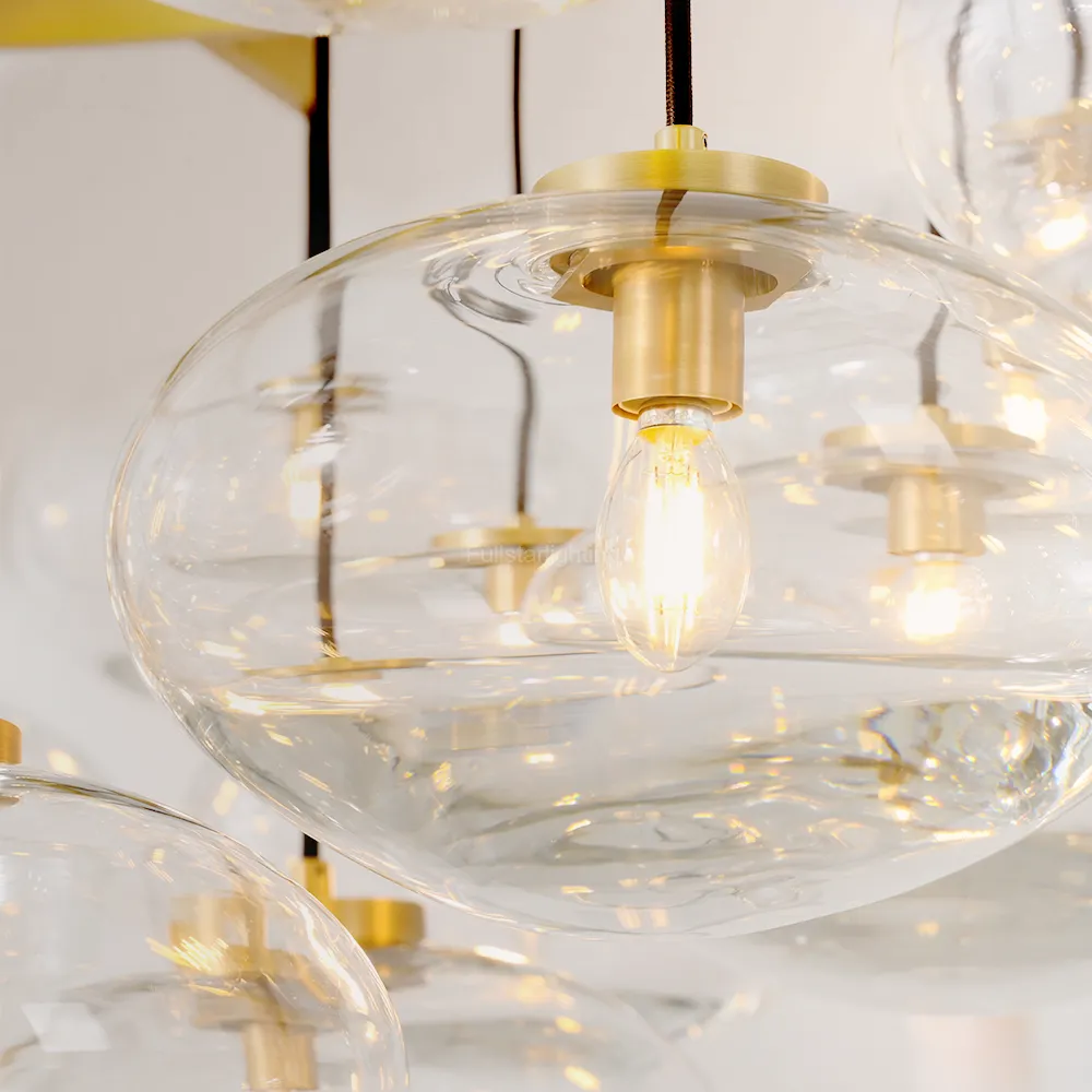 Cabrette Clear Glass Round Chandelier 48"