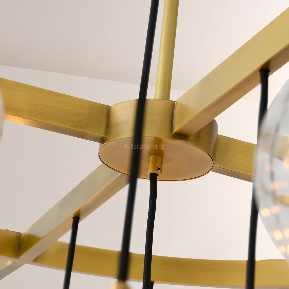 Cabrette Clear Glass Round Chandelier 48"