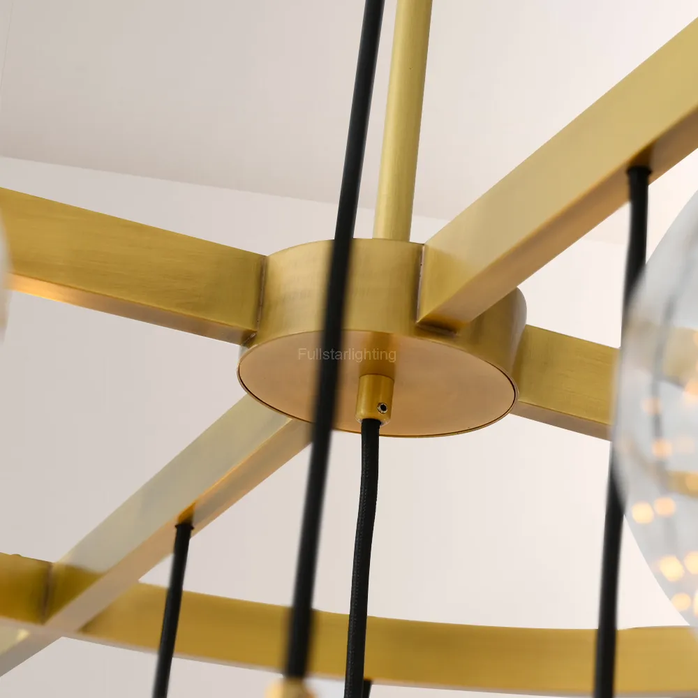 Cabrette Clear Glass Round Chandelier 48"