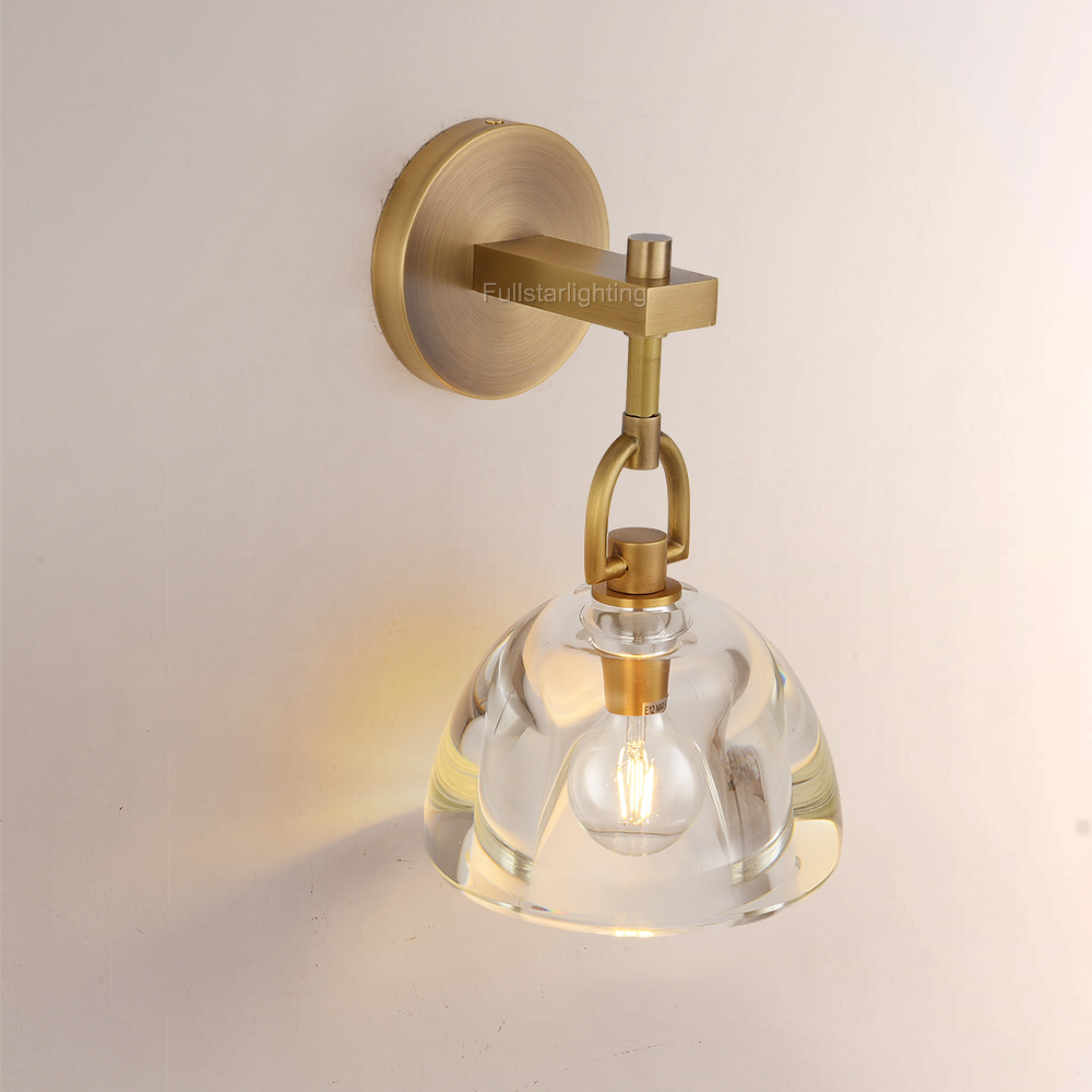 Bony Dome Glass Wall Sconce For Bathroom,Modern Wall Sconce