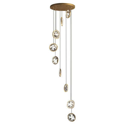 Gold Crystal Staircase Chandelier-Fullstarlighting