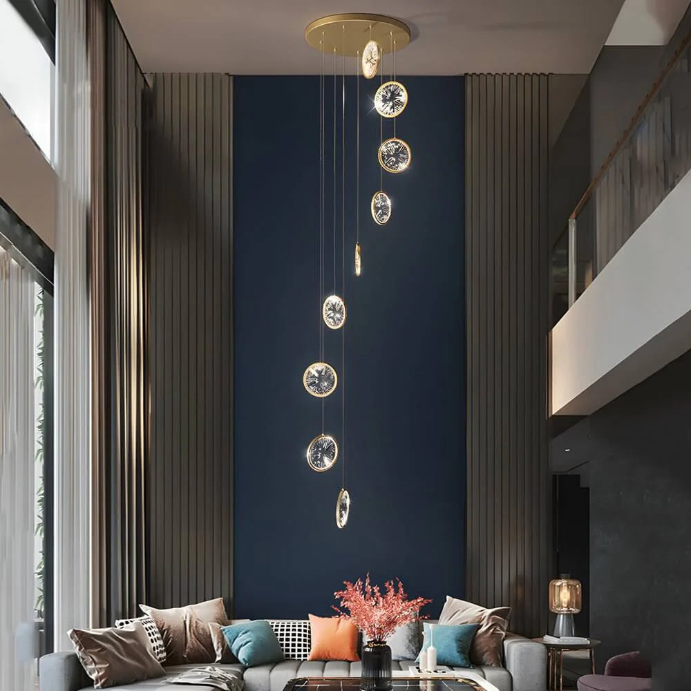 Gold Crystal Staircase Chandelier-Fullstarlighting
