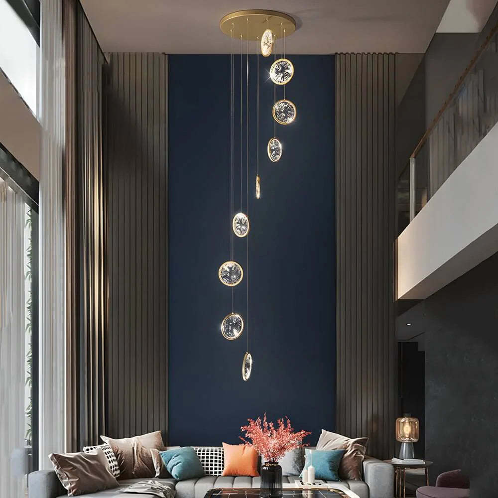 Gold Crystal Staircase Chandelier-Fullstarlighting